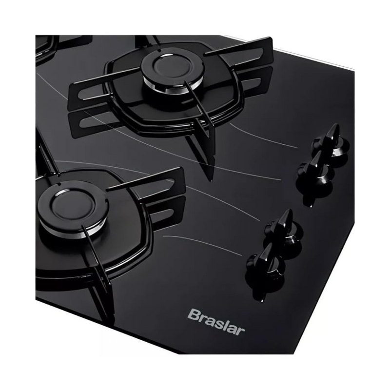 FOGAO COOKTOP BRASLAR POP 4BC PRETO